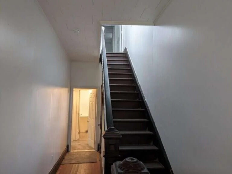 Hall and stairs, 225 Baltimore St Apt 1, Cumberland MD